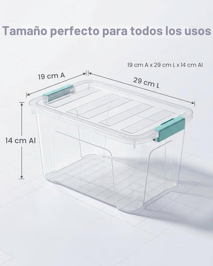 Contenedores de almacenamiento con tapas, paquete de 6 contenedores...