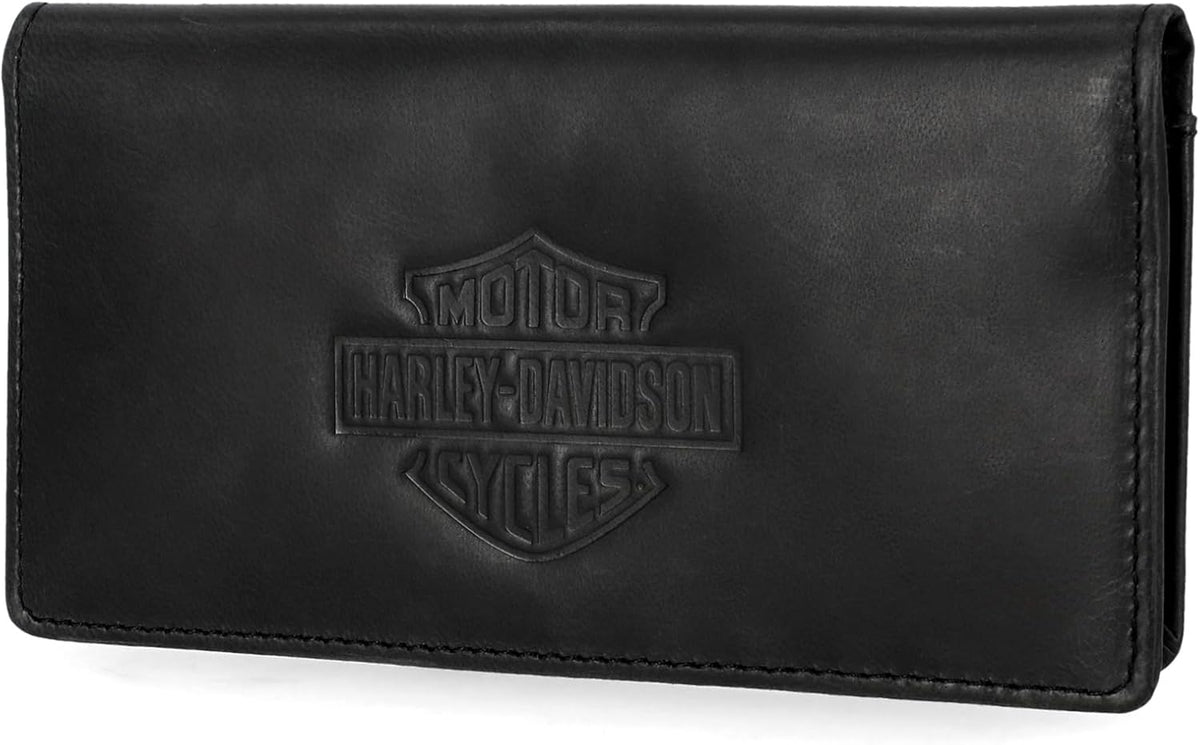 Harley-Davidson Cartera Rodeo de piel auténtica con bloqueo RFID pa...