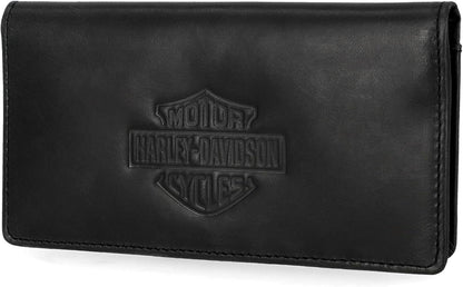 Harley-Davidson Cartera Rodeo de piel auténtica con bloqueo RFID pa...