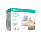 Nanobebe - Biberón de silicona flexible, anticólicos, sensación nat...