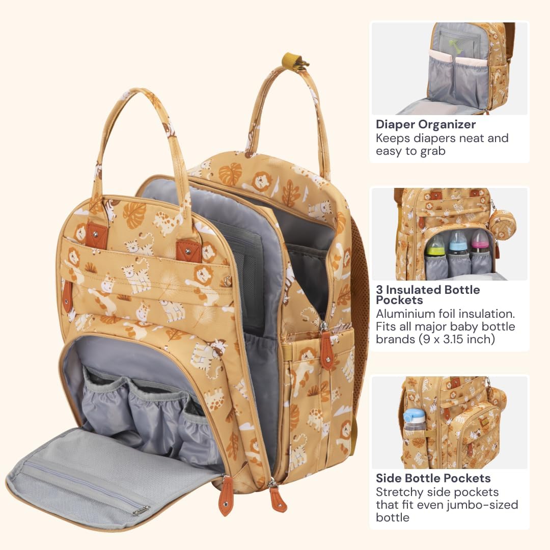 BabbleRoo Mochila para pañales - Bolsa de viaje esencial para bebé,...