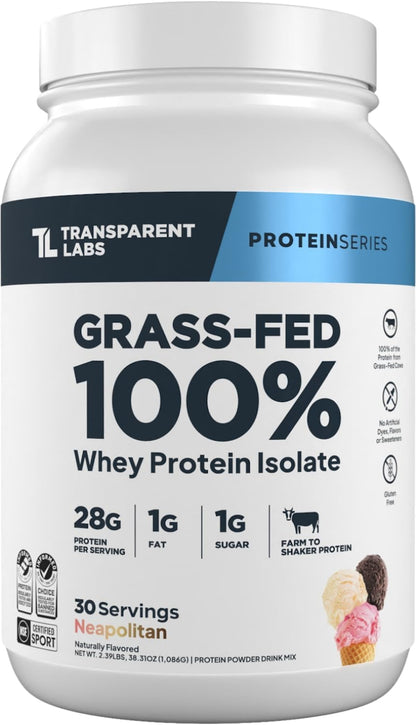 Transparent Labs Proteína de suero alimentada con pasto - 30 porcio...