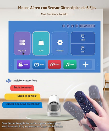 Mini proyector con Wifi y Bluetooth, proyector inteligente portátil...