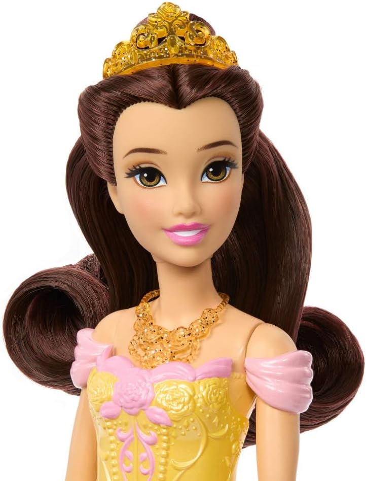 Mattel Disney Princess Toys, Belle Fashion Doll con 2 estilos, 9 ac...