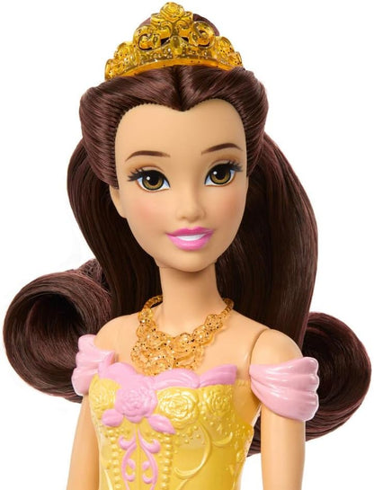 Mattel Disney Princess Toys, Belle Fashion Doll con 2 estilos, 9 ac...