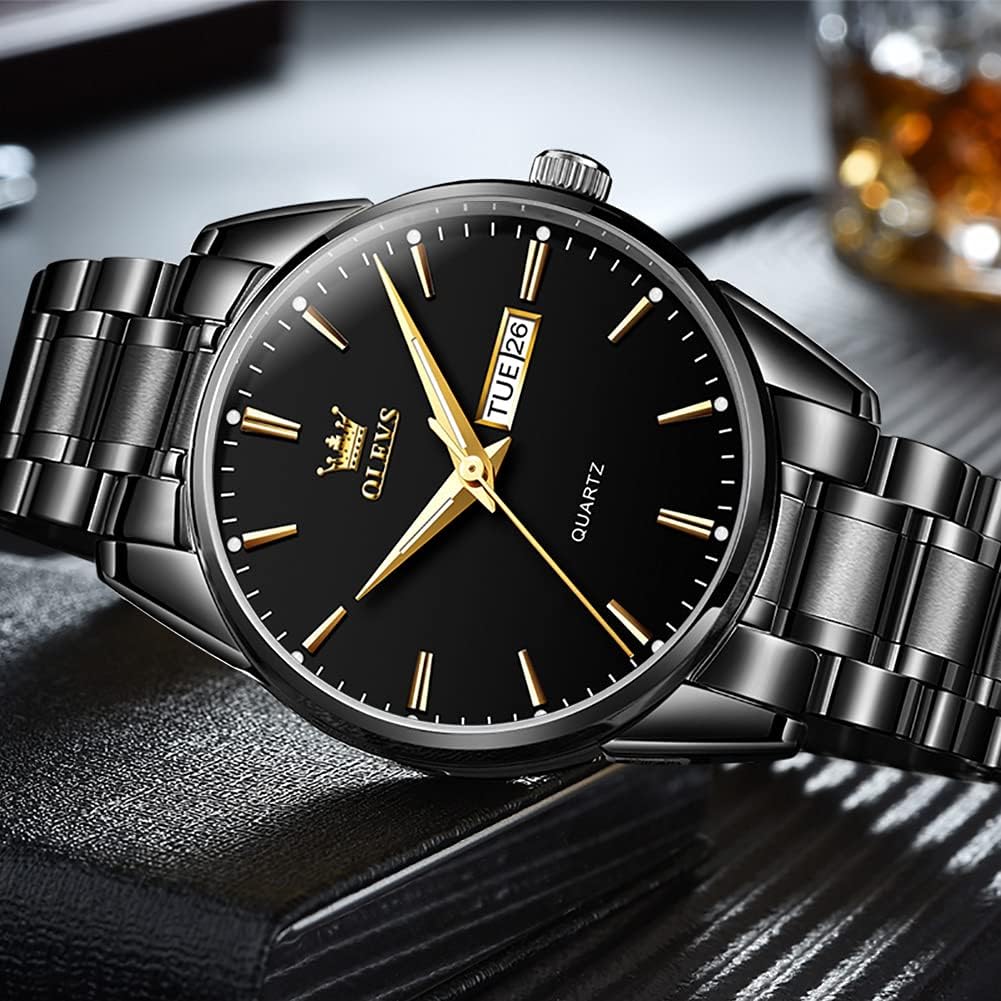 OLEVS Relojes para hombre Relojes de cronógrafo de fácil lectura lu...