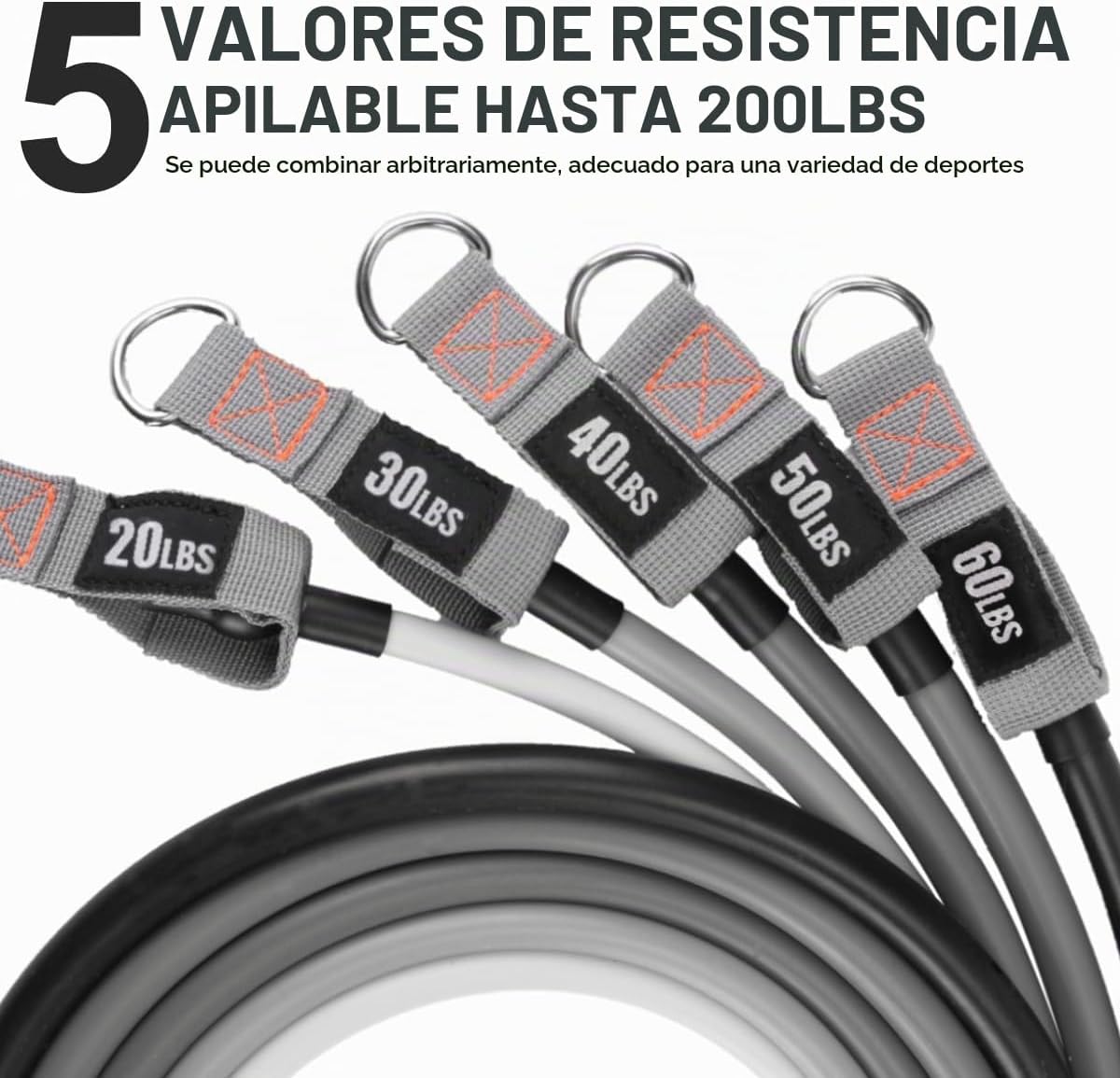 Bandas de Resistencia con Asas, Bandas de Ejercicio con Asas, Ancla...
