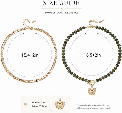 kdraco Collares con cuentas de piedras preciosas coloridas y gruesa...