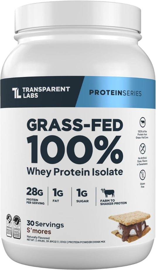 Transparent Labs Aislado de proteína de suero alimentado con pasto...