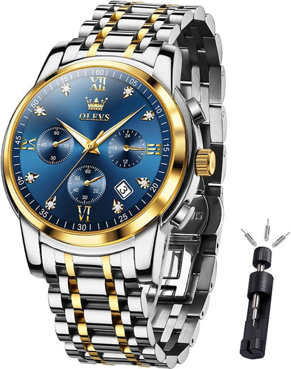 OLEVS Relojes para hombre Relojes de cronógrafo de fácil lectura lu...