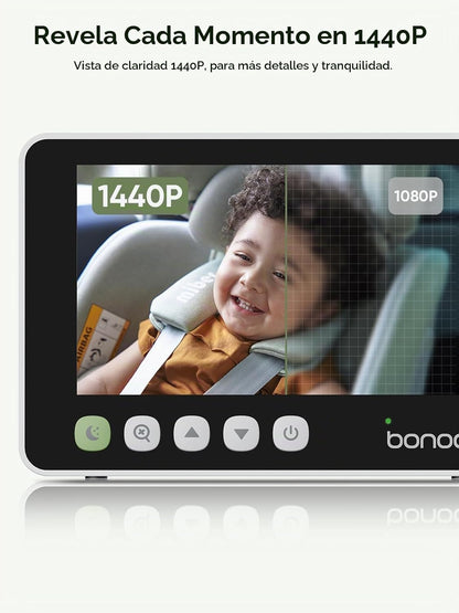 bonoch Cámara de coche de bebé de 5 "1440P para 2 niños, vista...