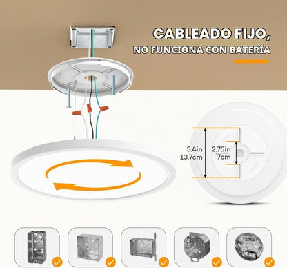 BLNAN Lámpara de techo LED regulable con control remoto, 12 pulgada...