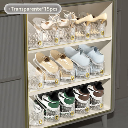 WMBOOX Organizador de ranuras para zapatos, paquete de 15, apilador...