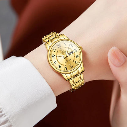 OLEVS Reloj Mujer Reloj Analógico Luminoso Vestido de Acero Inoxida...