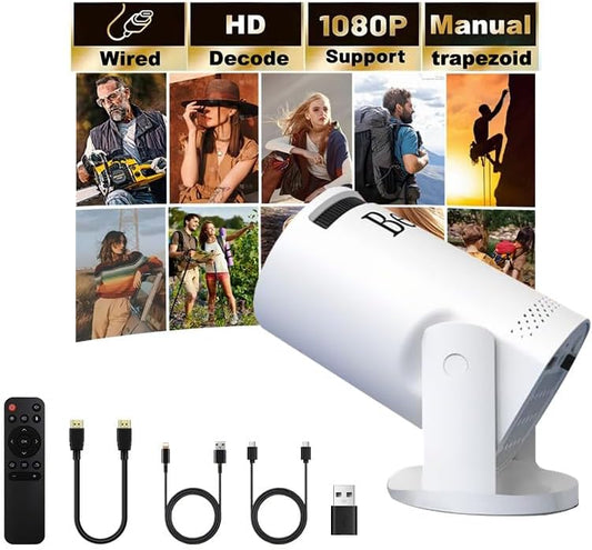 Mini proyector, con sincronización de pantalla con cable 4K 1080P p...