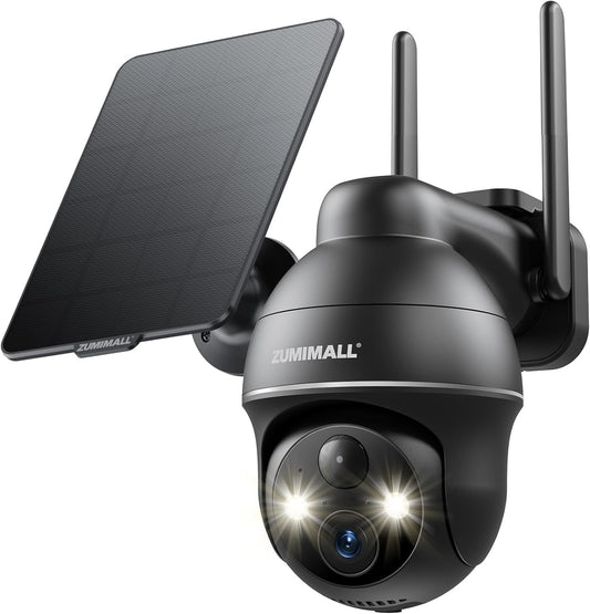 ZUMIMALL Cámaras de seguridad solares inalámbricas para exteriores,...