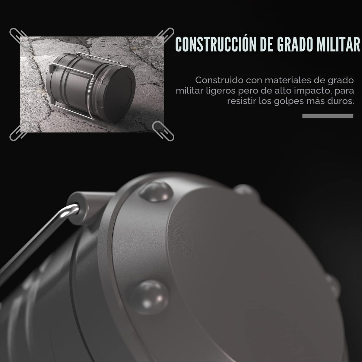 Lichamp Linterna LED para campamento, paquete de 4 linternas alimen...