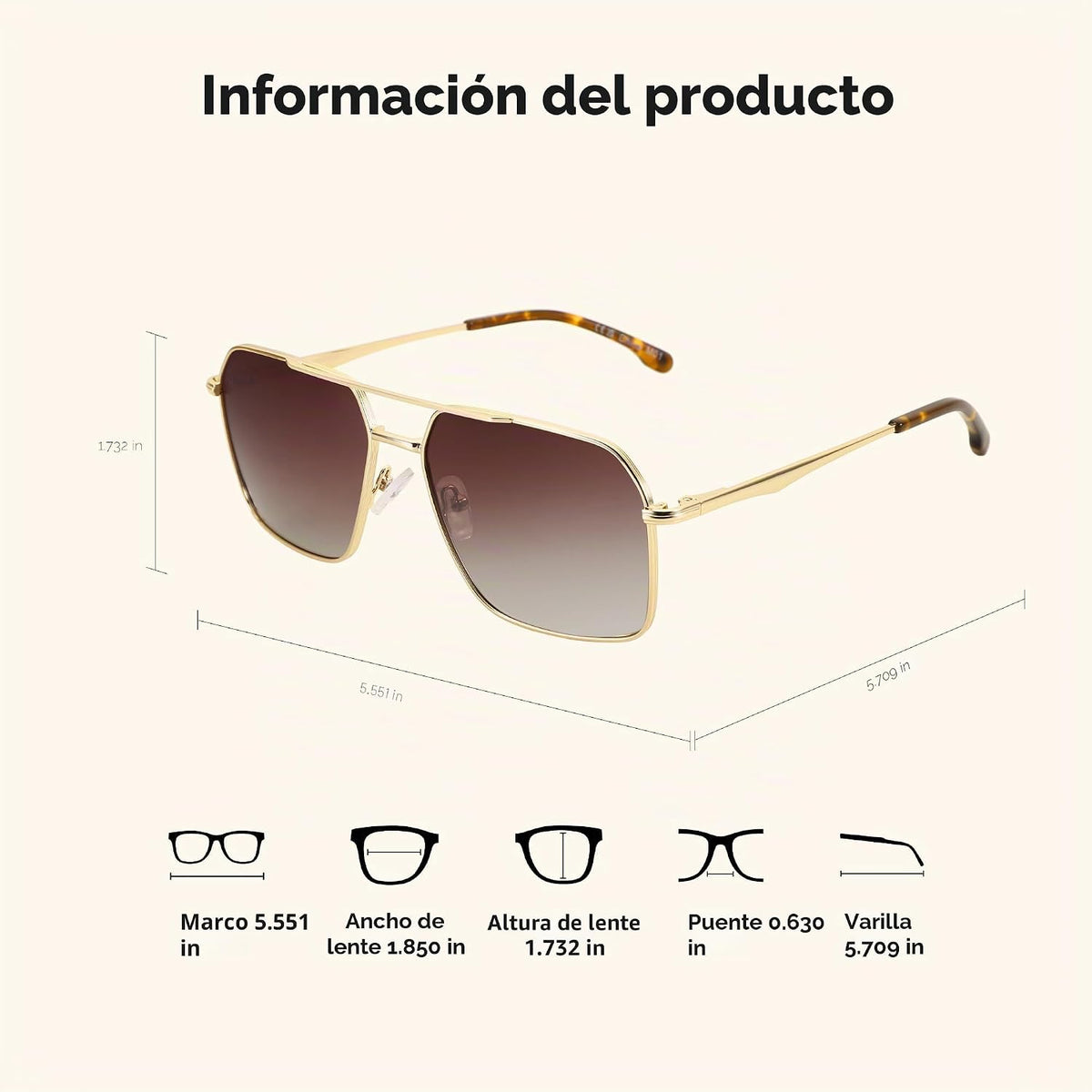 ZENOTTIC Gafas de sol polarizadas de aviador para hombre: protecció...