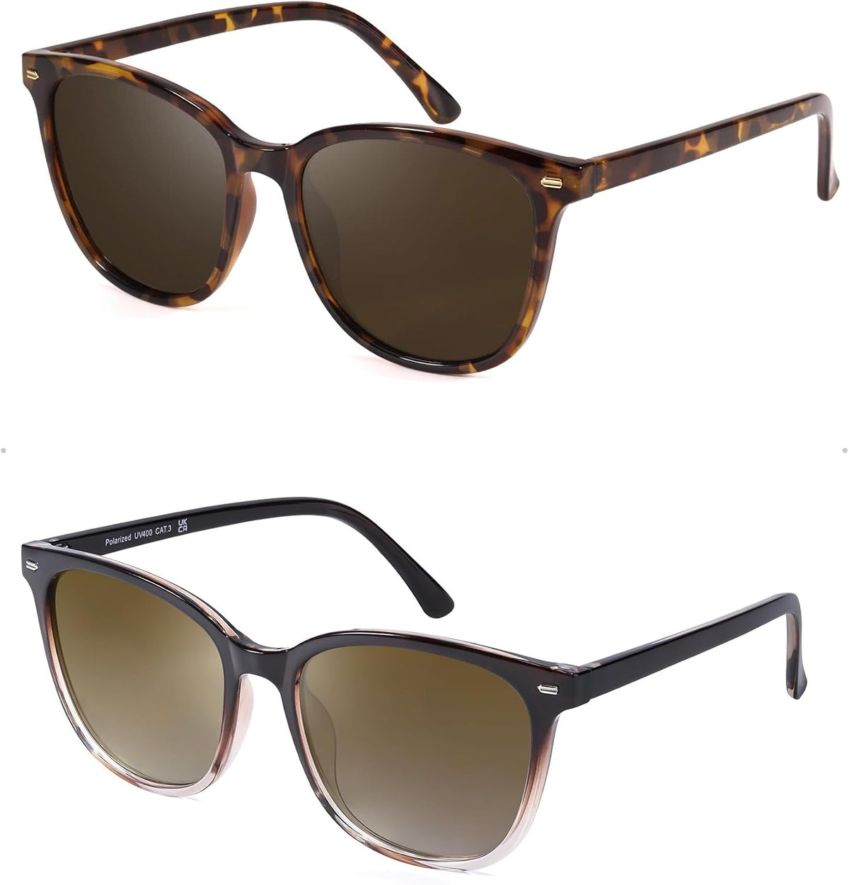 FIMILU 2 paquetes de gafas de sol para mujer, lentes polarizadas co...