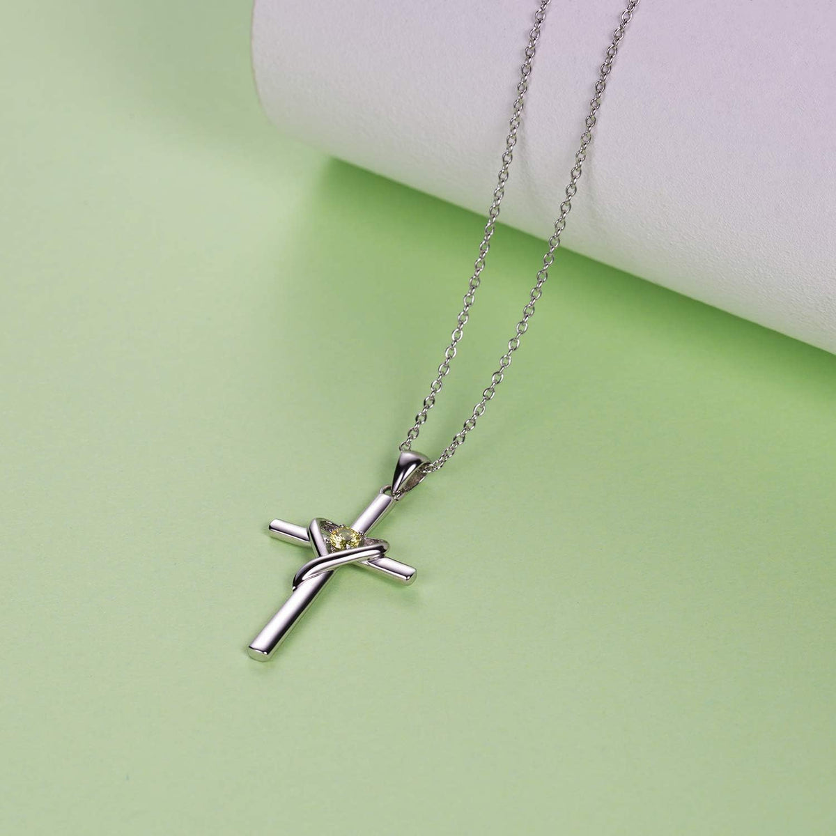 AmorAime Collar con cruz de plata de ley 925 para mujeres y hombres...