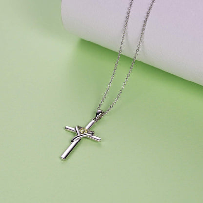 AmorAime Collar con cruz de plata de ley 925 para mujeres y hombres...