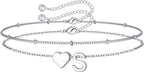 M MOOHAM Pulseras de oro con inicial de corazón para mujer, pulsera...