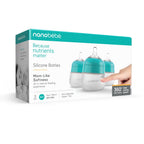 Nanobebe - Biberón de silicona flexible, anticólicos, sensación nat...