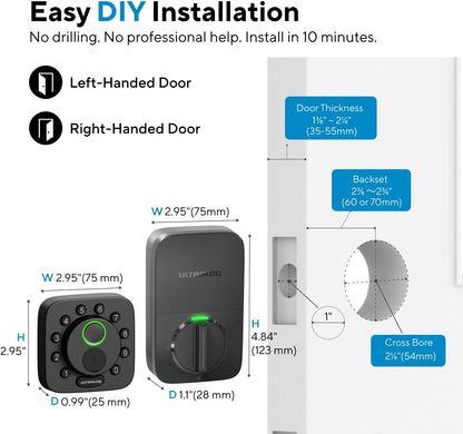 ULTRALOQ Bolt SE Wi-Fi Smart Lock, materia sobre hilo, acceso remot...