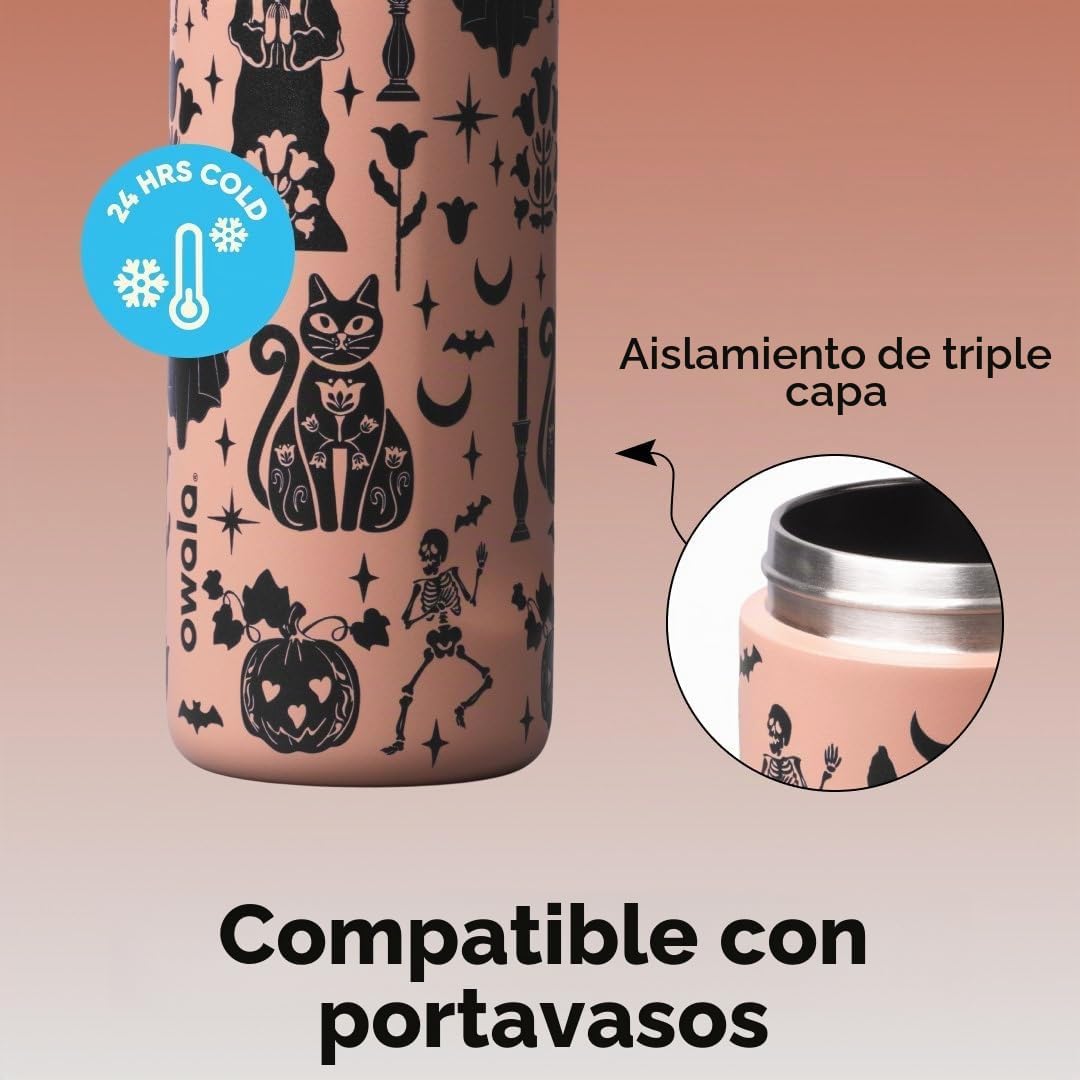 Owala FreeSip - Botella de agua de acero inoxidable de 24 oz Fright...