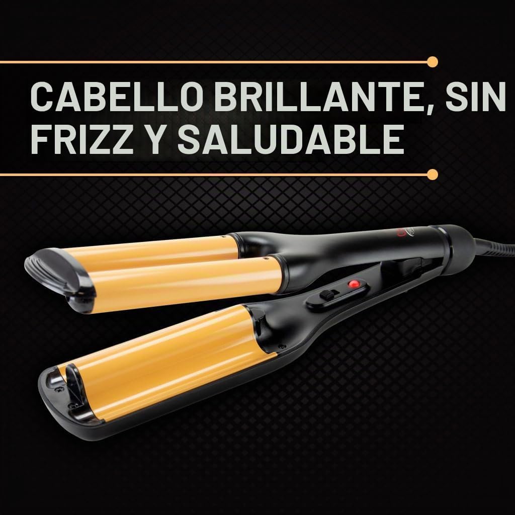 CHI Plancha de cerámica con triple onda, rizador que crea larga dur...