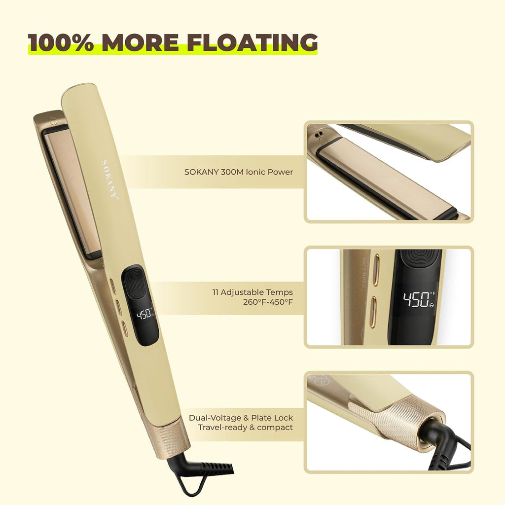 SOKANY Plancha de Pelo Plancha Plancha Rizador de Placa Flotante de...