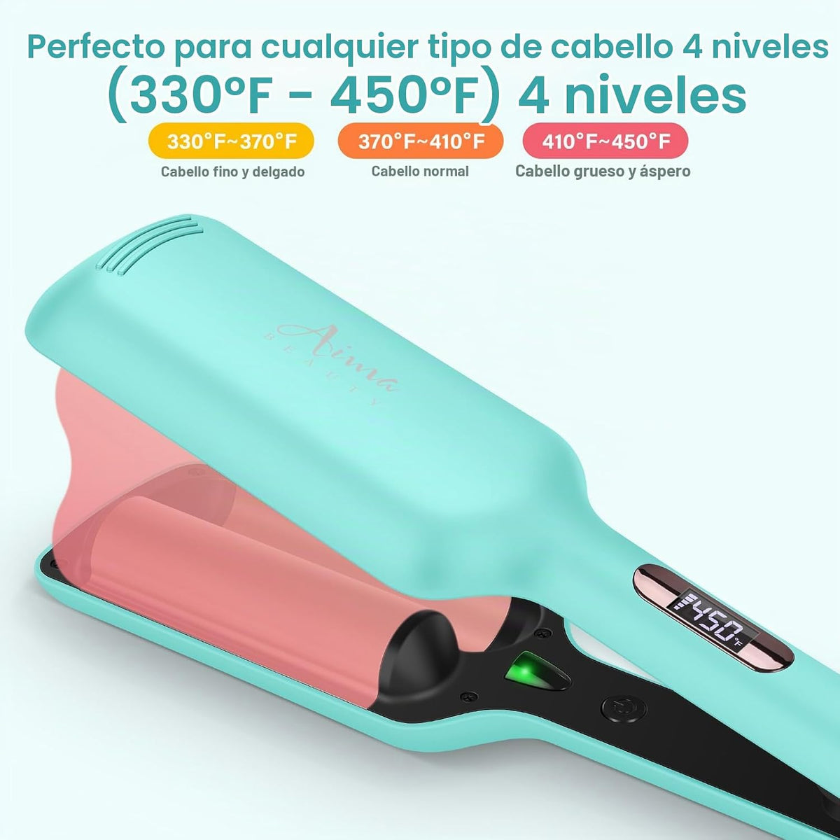 Onda de pelo con ondas de sirena Aima Beauty Twins de 32 mm (1,25 p...