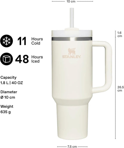 Stanley Quencher H2.0 - Vaso de acero inoxidable con asa, pajilla y...
