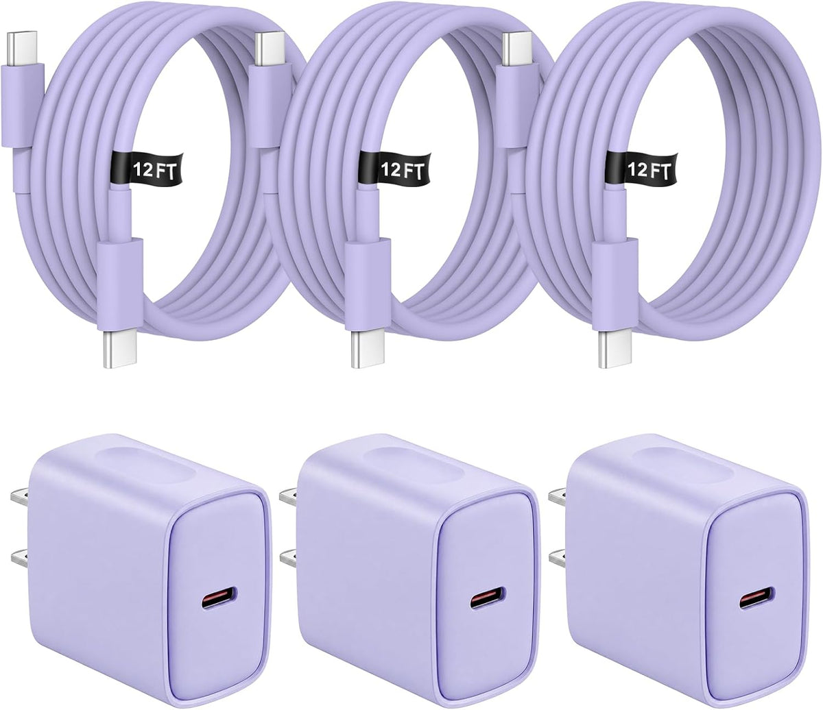 Cargador de carga rápida para iPhone 18, 17, 16, 15, paquete de 3 u...