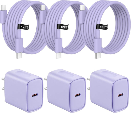 Cargador de carga rápida para iPhone 18, 17, 16, 15, paquete de 3 u...