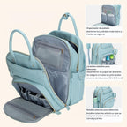 BabbleRoo Mochila de cuero para pañales - Baby Essentials Bolsa de...