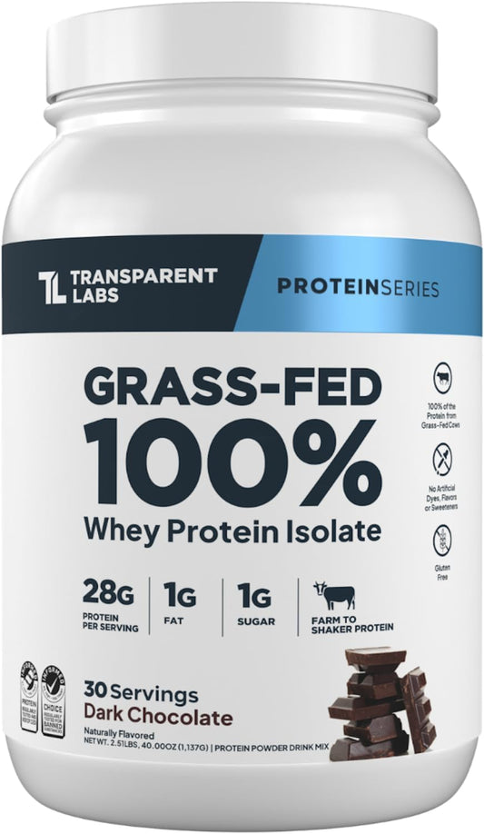 Transparent Labs Proteína de suero alimentada con pasto - 30 porcio...