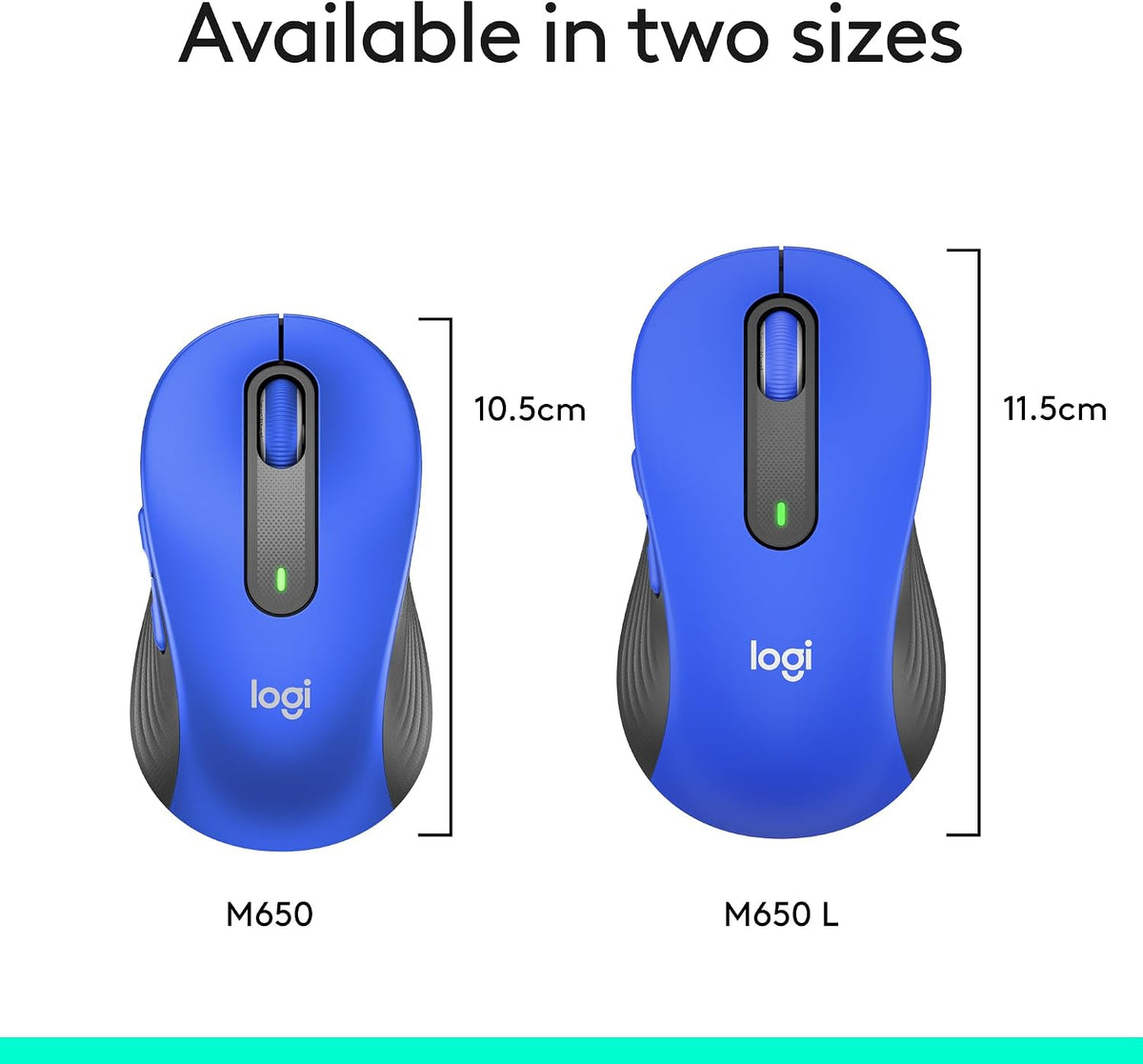 Ratón inalámbrico Logitech Signature M650 L de tamaño completo - Az...