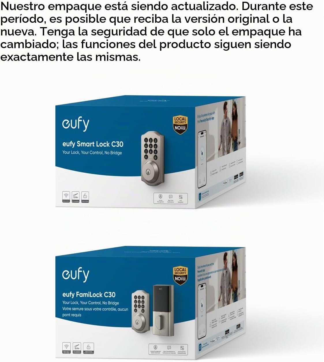 eufy Security Smart Lock C30, cerradura de puerta de entrada sin ll...