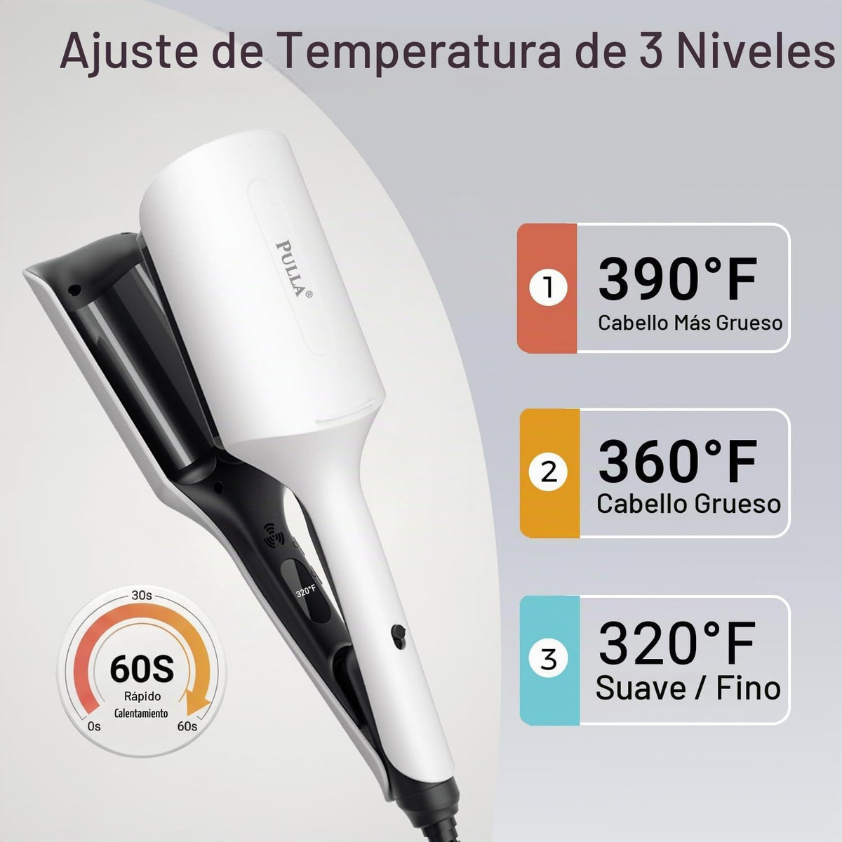 Onduladora de pelo ondulado, rizador de pelo iónico de 1.25 pulgada...