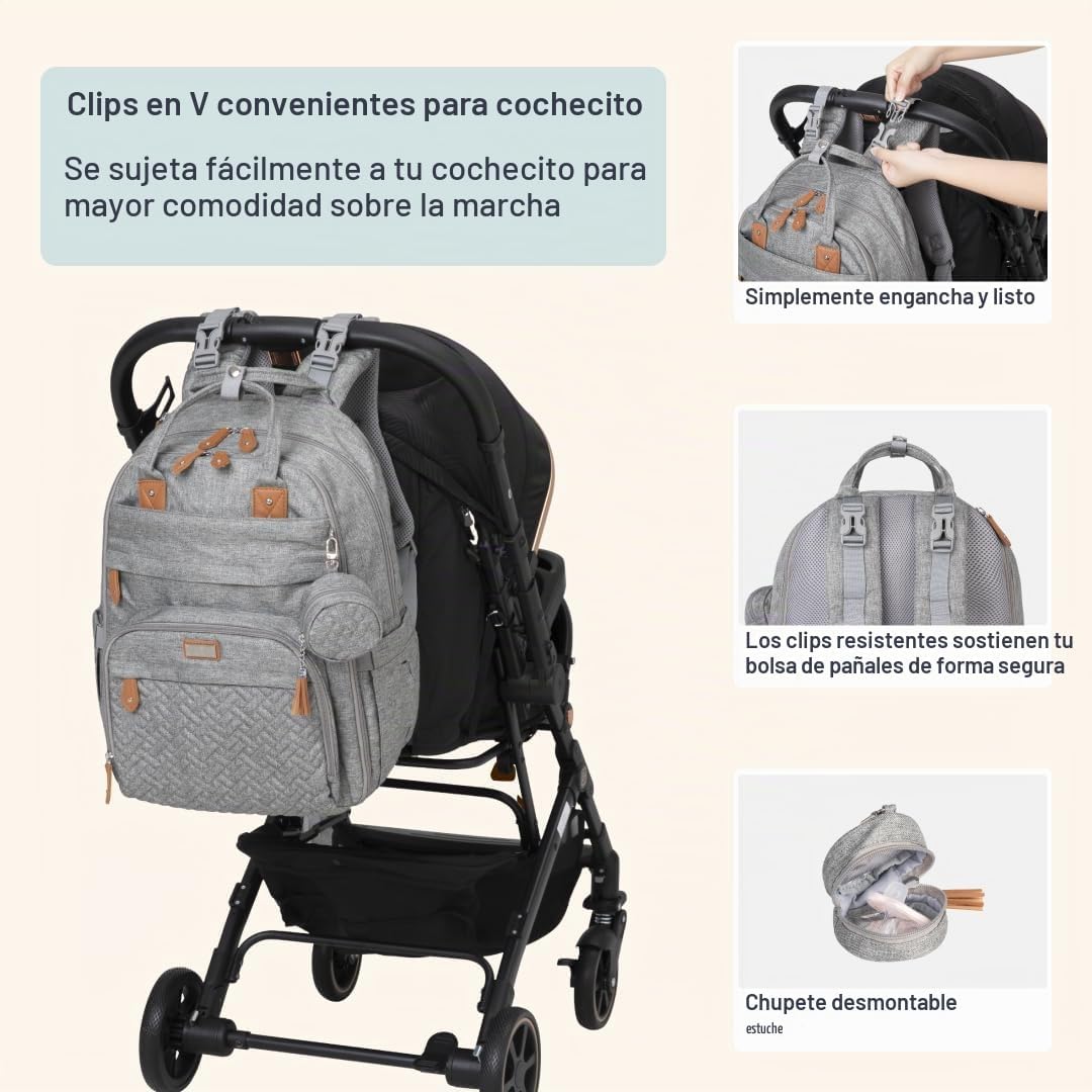 BabbleRoo Mochila para Pañales Extra Grande, Mochila de Bebé Expand...