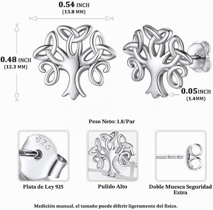 ChicSilver Pendientes celtas para mujer de plata de ley hipoalergén...