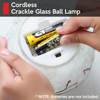 Lámpara de Bola de Cristal Agrietado con Cardenal y Temporizador, L...