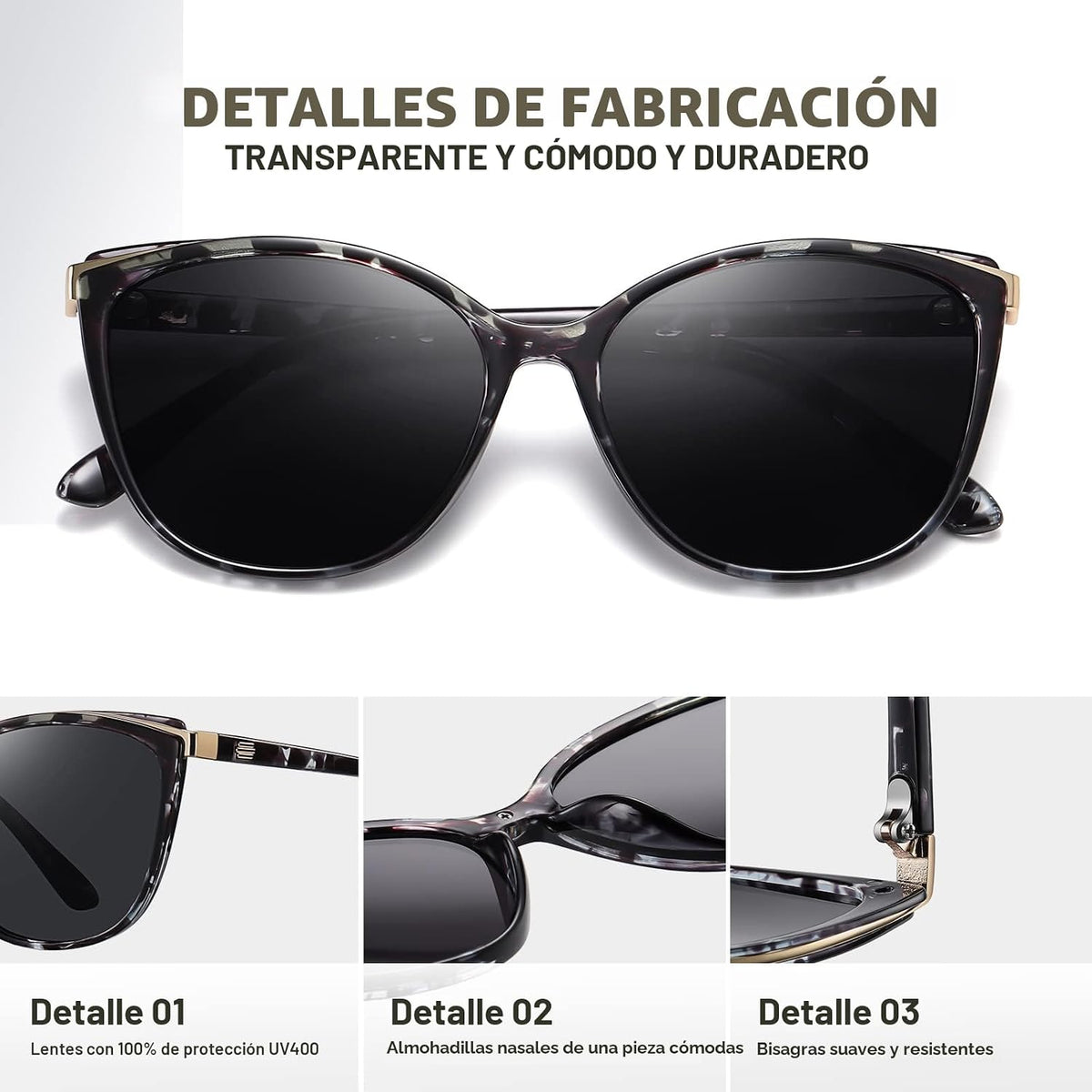 Colrea Gafas de Sol Modernas con Forma de Ojo de Gato para Mujer, E...