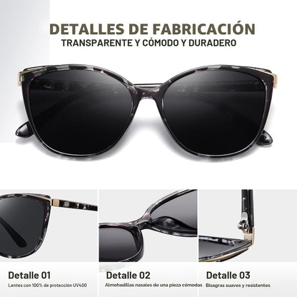 Colrea Gafas de Sol Modernas con Forma de Ojo de Gato para Mujer, E...