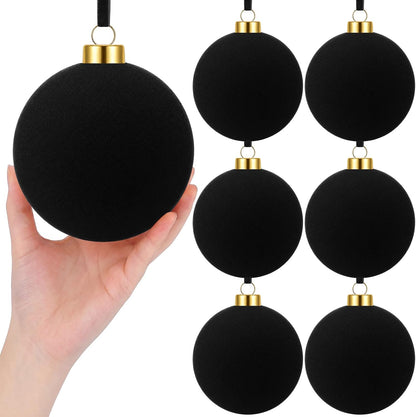 PullCrease 6 piezas de bolas de Navidad de terciopelo de 4 pulgadas...