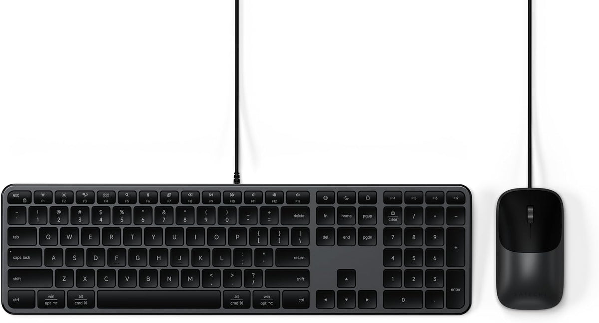 Satechi Slim CLX3 Combo de teclado y mouse con cable, USB-C, negro...