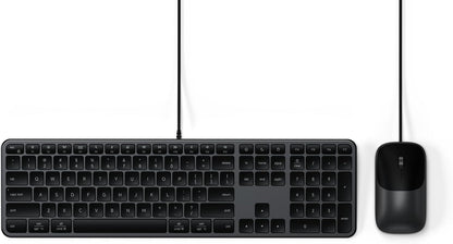 Satechi Slim CLX3 Combo de teclado y mouse con cable, USB-C, negro...
