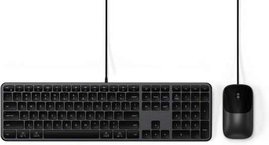 Satechi Slim CLX3 Combo de teclado y mouse con cable, USB-C, negro...