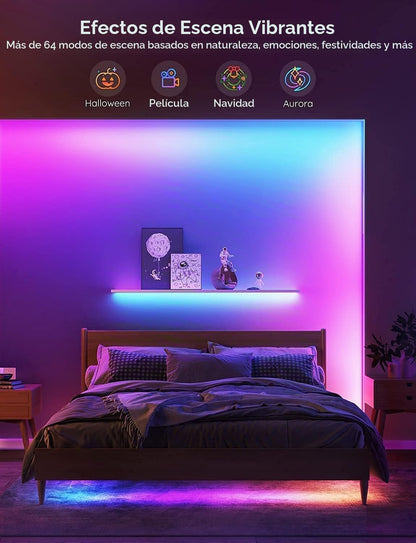 Tira de luces LED RGBIC de 16,4 pies Govee, funciona con Alexa y el...